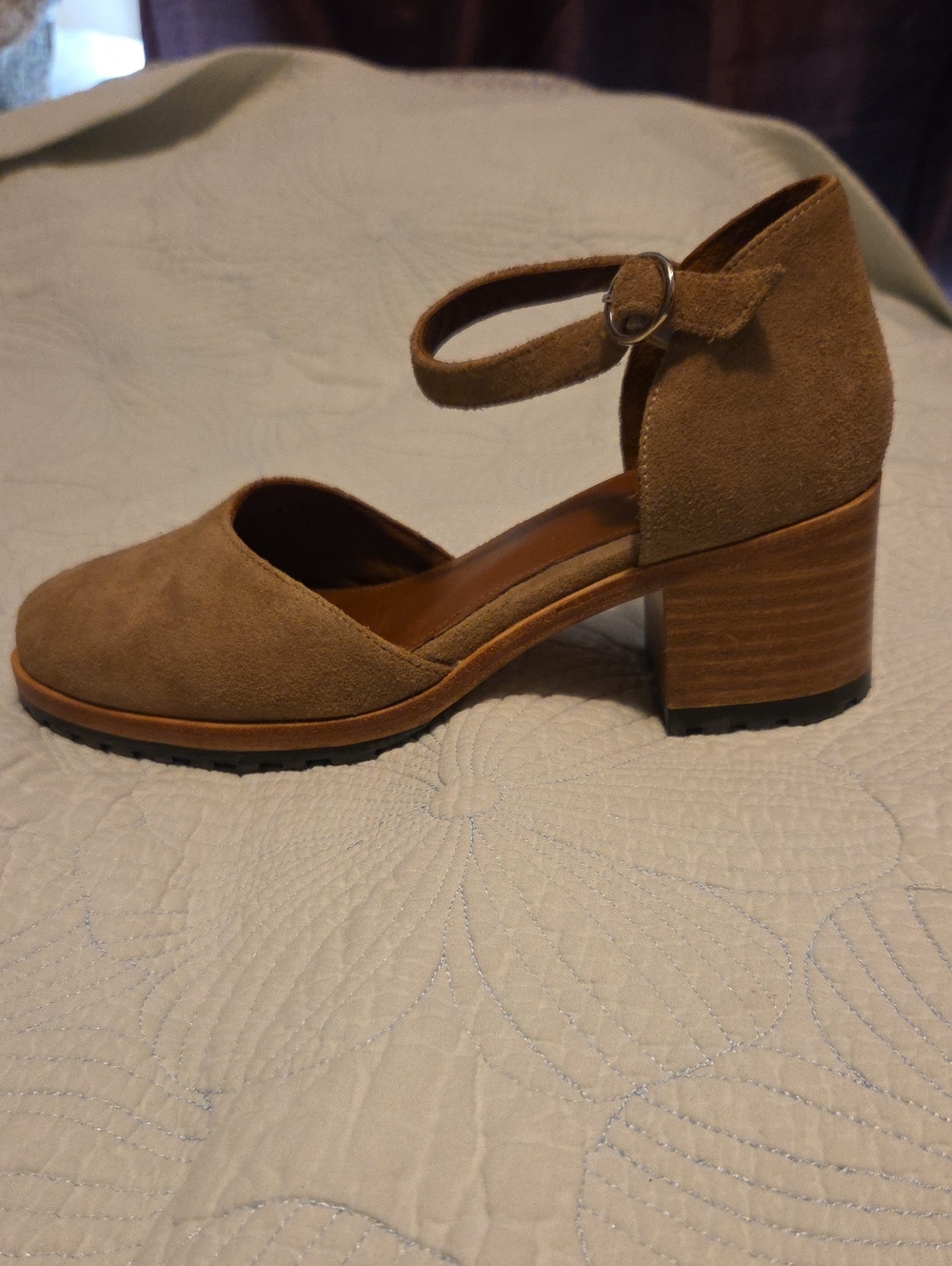 Women’s Mary Jane Suede Ankle-Strap Block Heel Pump By Patina